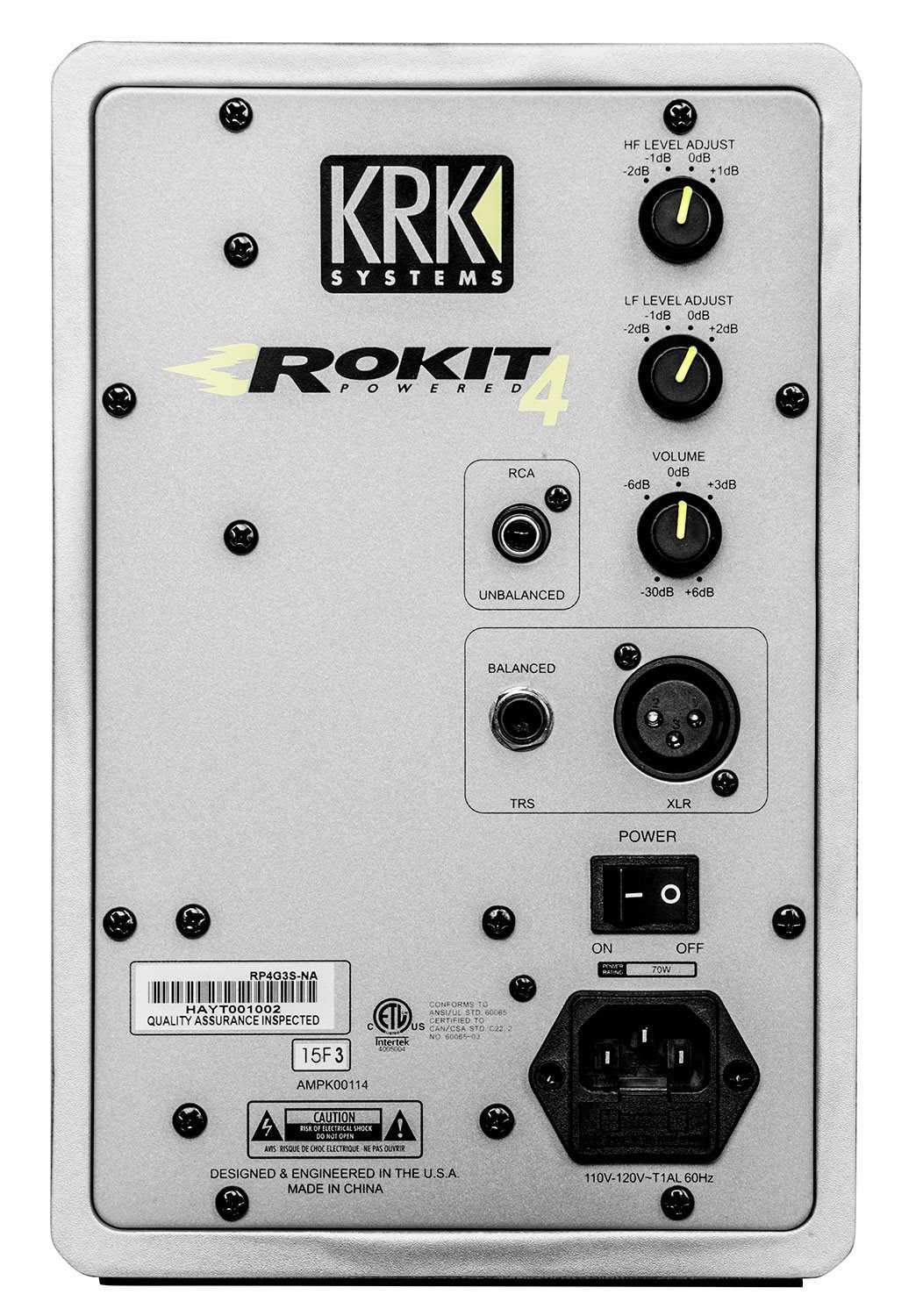 KRK ROKIT RP4-G3S 4-Inch Silver Powered Monitor - PSSL ProSound and Stage Lighting