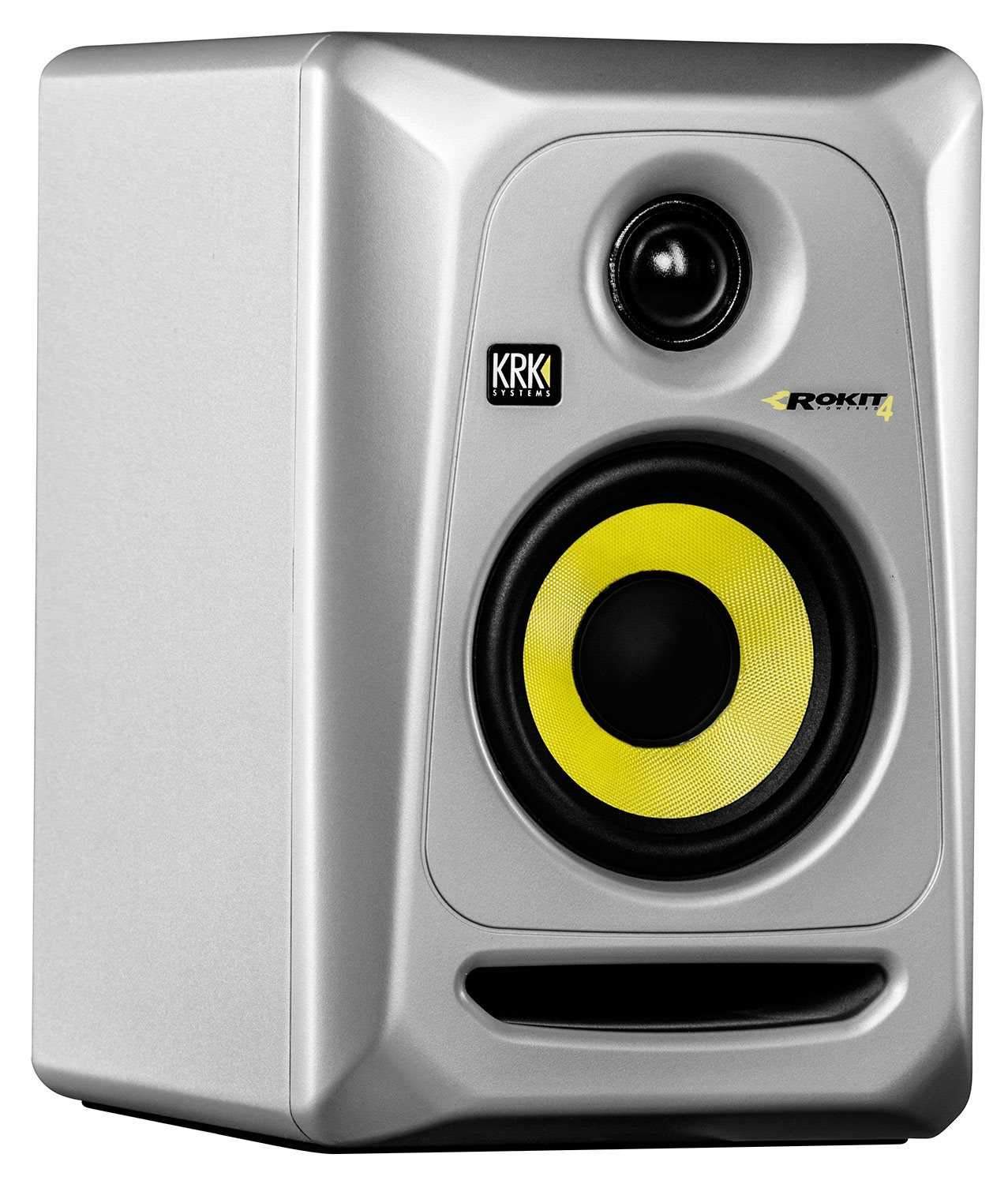 KRK ROKIT RP4-G3S 4-Inch Silver Powered Monitor - PSSL ProSound and Stage Lighting