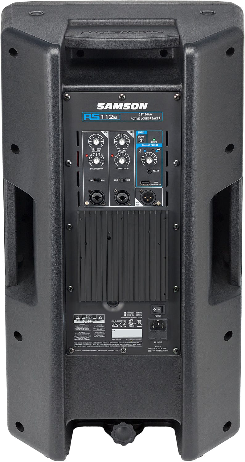 Samson SARS112A Active Loudspeaker 12-Inch LF and 1-Inch HF Drivers Bluetooth XPD Wireless Port - PSSL ProSound and Stage Lighting