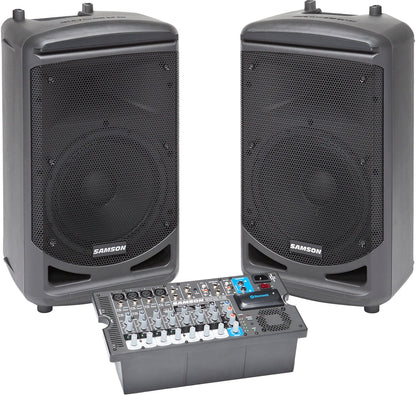 Samson SAXP1000B 2x10-Inch 1000-Watts Portable PA w/ 10-Channel Mixer and Bluetooth w/ USB - PSSL ProSound and Stage Lighting