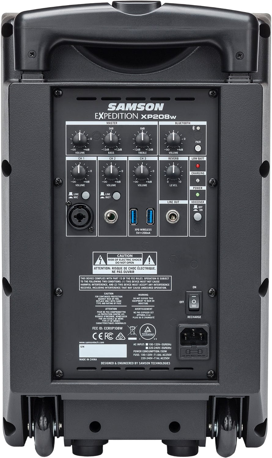 Samson SAXP208W Portable PA 200-Watts 2-Way 8-Inch Woofer w/ Bluetooth and Wireless HH Mic - PSSL ProSound and Stage Lighting