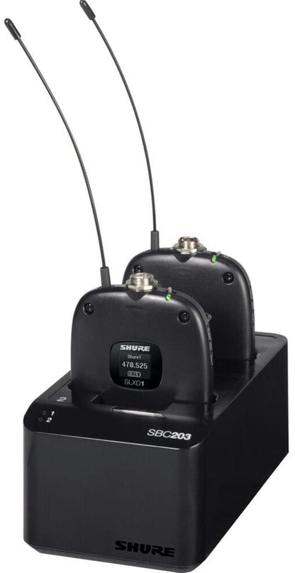 Shure SBC203 Dual Docking Station for SLX-D Transmitters and SB903 Battery - PSSL ProSound and Stage Lighting