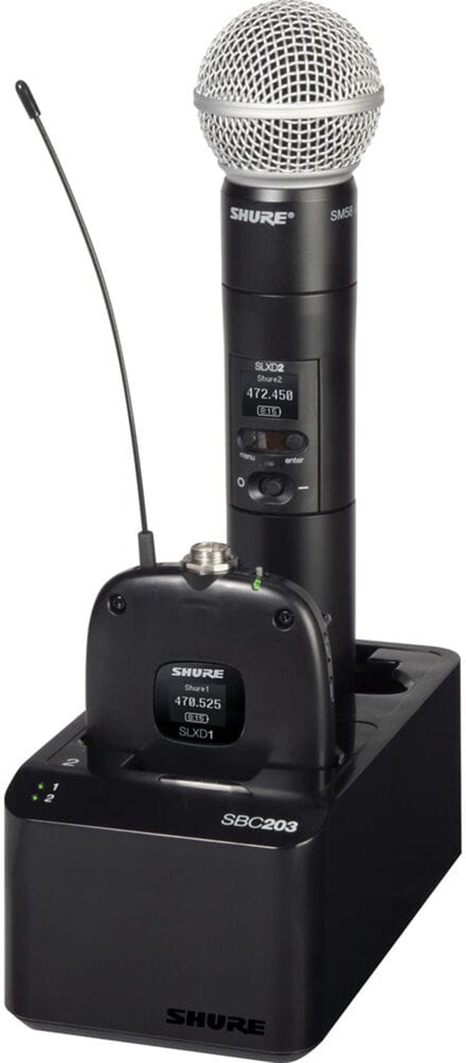 Shure SBC203 Dual Docking Station for SLX-D Transmitters and SB903 Battery - PSSL ProSound and Stage Lighting