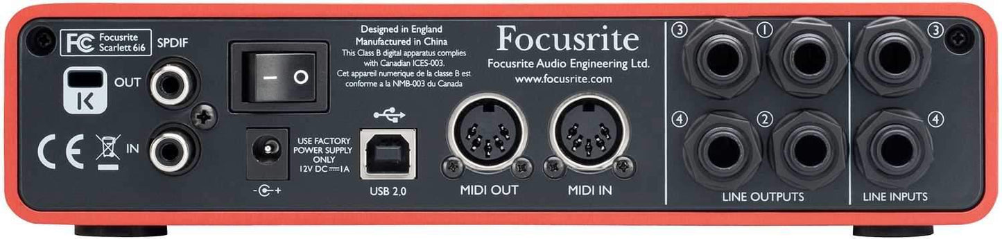 Focusrite Scarlett 616 6x6 USB Audio Interface - PSSL ProSound and Stage Lighting