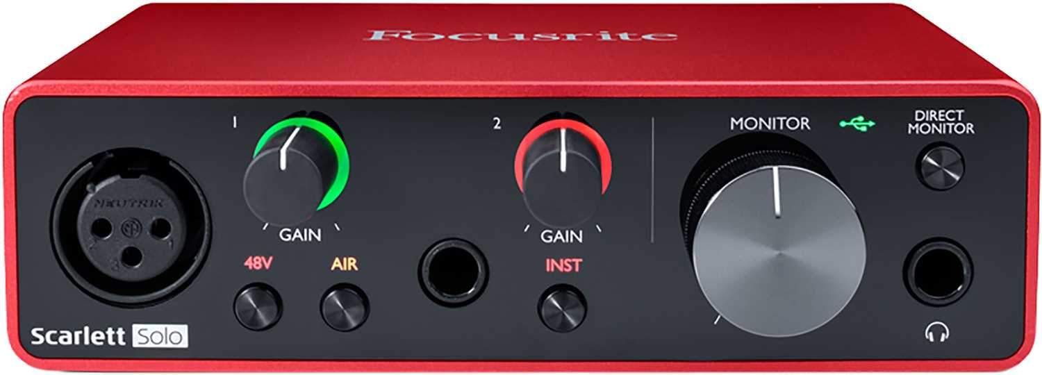 Focusrite Scarlett Solo 3G 2 USB Audio Interface - PSSL ProSound and Stage Lighting