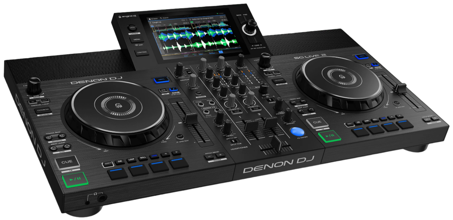 Denon DJ SCLIVE2 2-Deck Standalone DJ  Controller w/ 7” touchscreen, built-in speakers, & Wi-Fi - PSSL ProSound and Stage Lighting