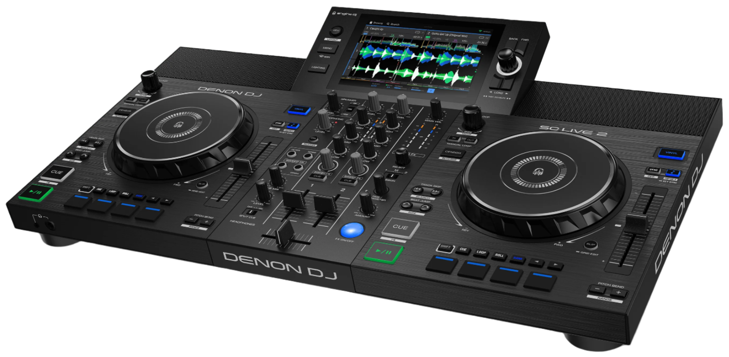 Denon DJ SCLIVE2 2-Deck Standalone DJ  Controller w/ 7” touchscreen, built-in speakers, & Wi-Fi - PSSL ProSound and Stage Lighting