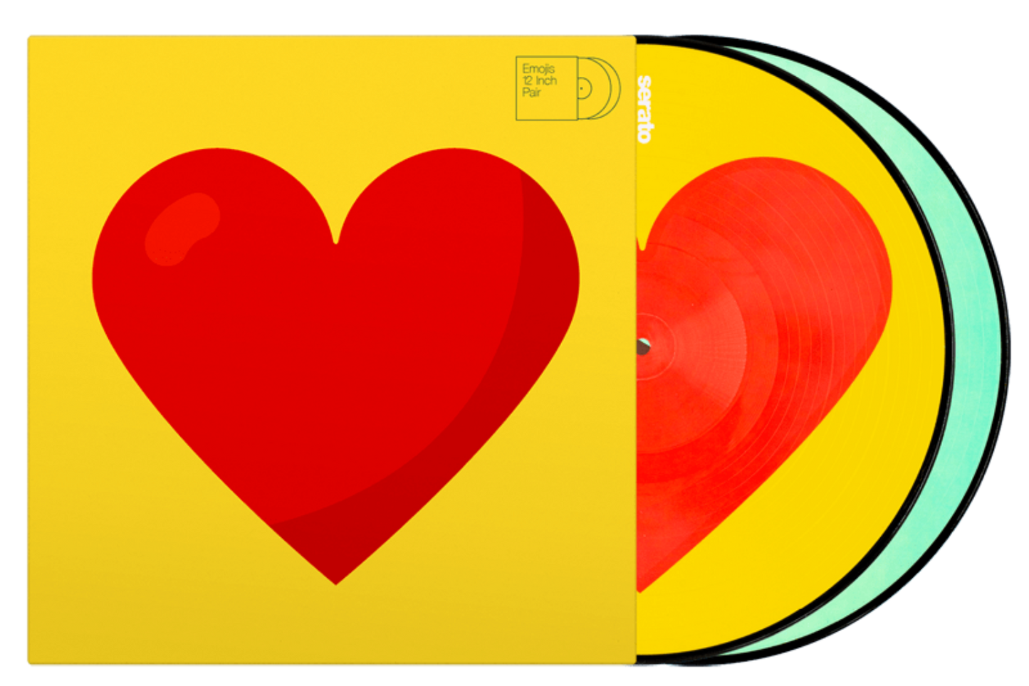 Serato Control Vinyl Donut+Heart Emoji (Pair) - PSSL ProSound and Stage Lighting