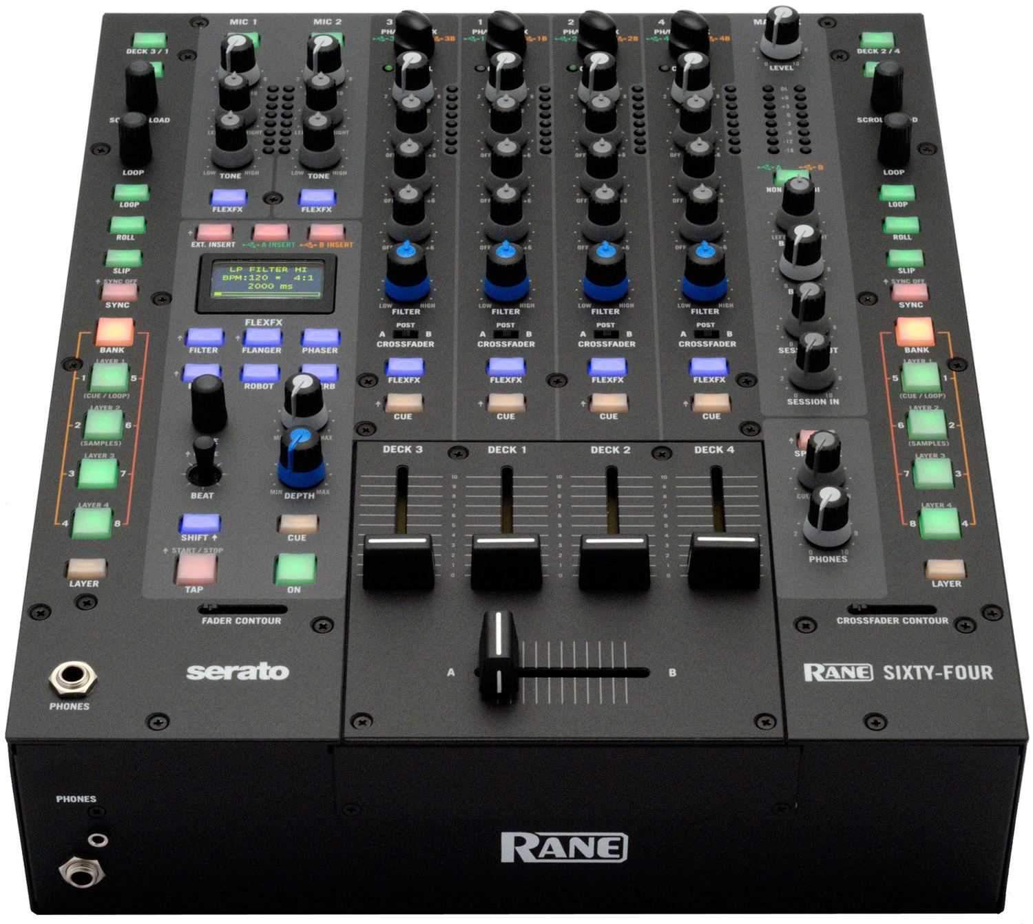 RANE Sixty Four 12-Inch DJ Mixer for Serato DJ - PSSL ProSound and Stage Lighting