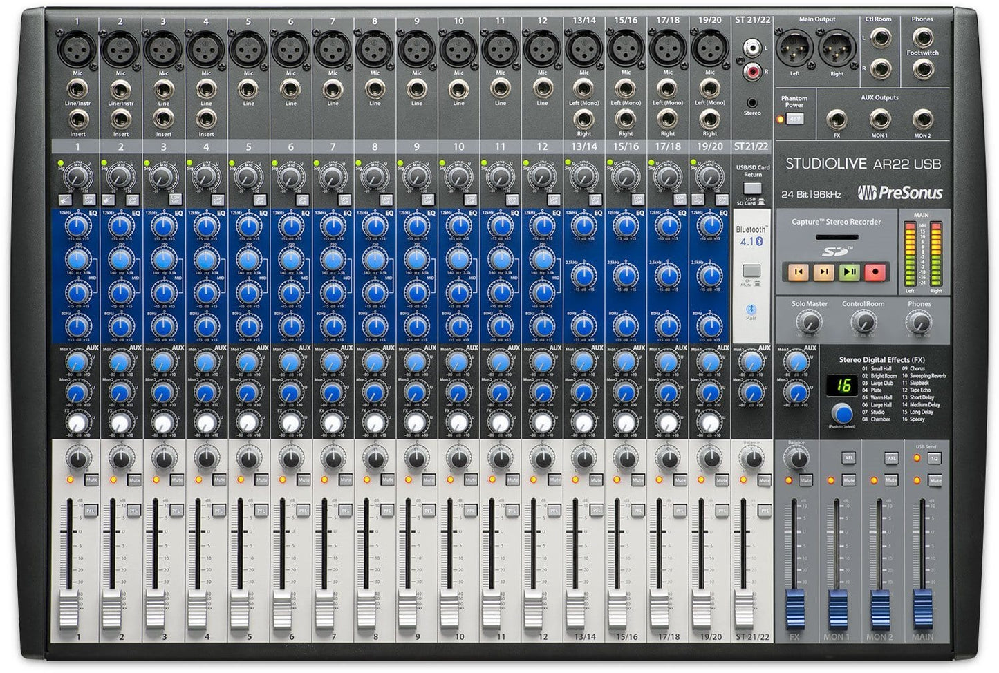 PreSonus StudioLive AR22 USB 22-Channel Analog / Digital Mixer - PSSL ProSound and Stage Lighting