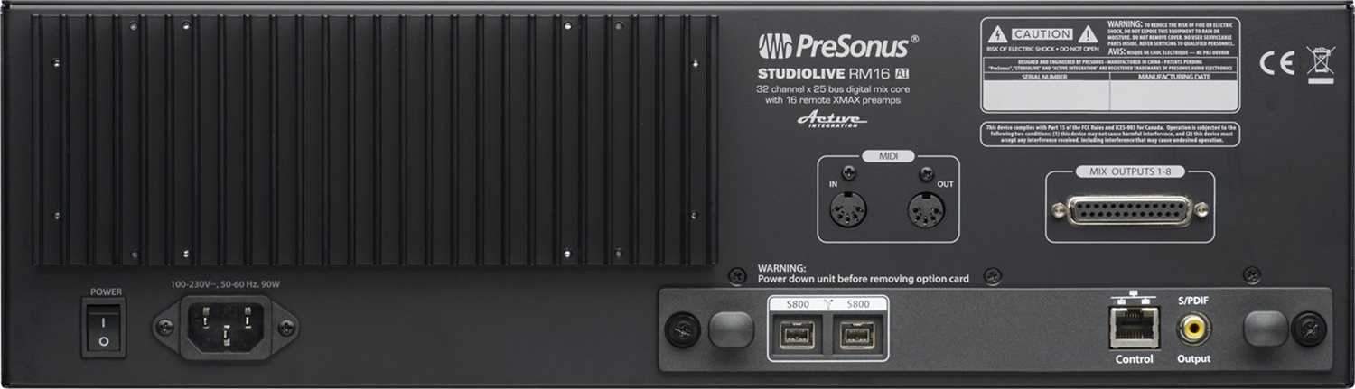 PreSonus StudioLive RM16AI Rackmount Digital Mixer - PSSL ProSound and Stage Lighting