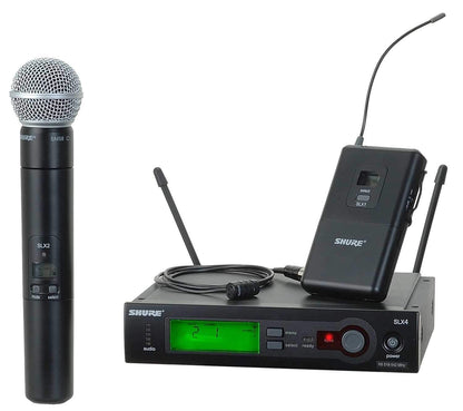 Shure SLX Dual Wireless Mic with WL185 & SM58 J3 - PSSL ProSound and Stage Lighting