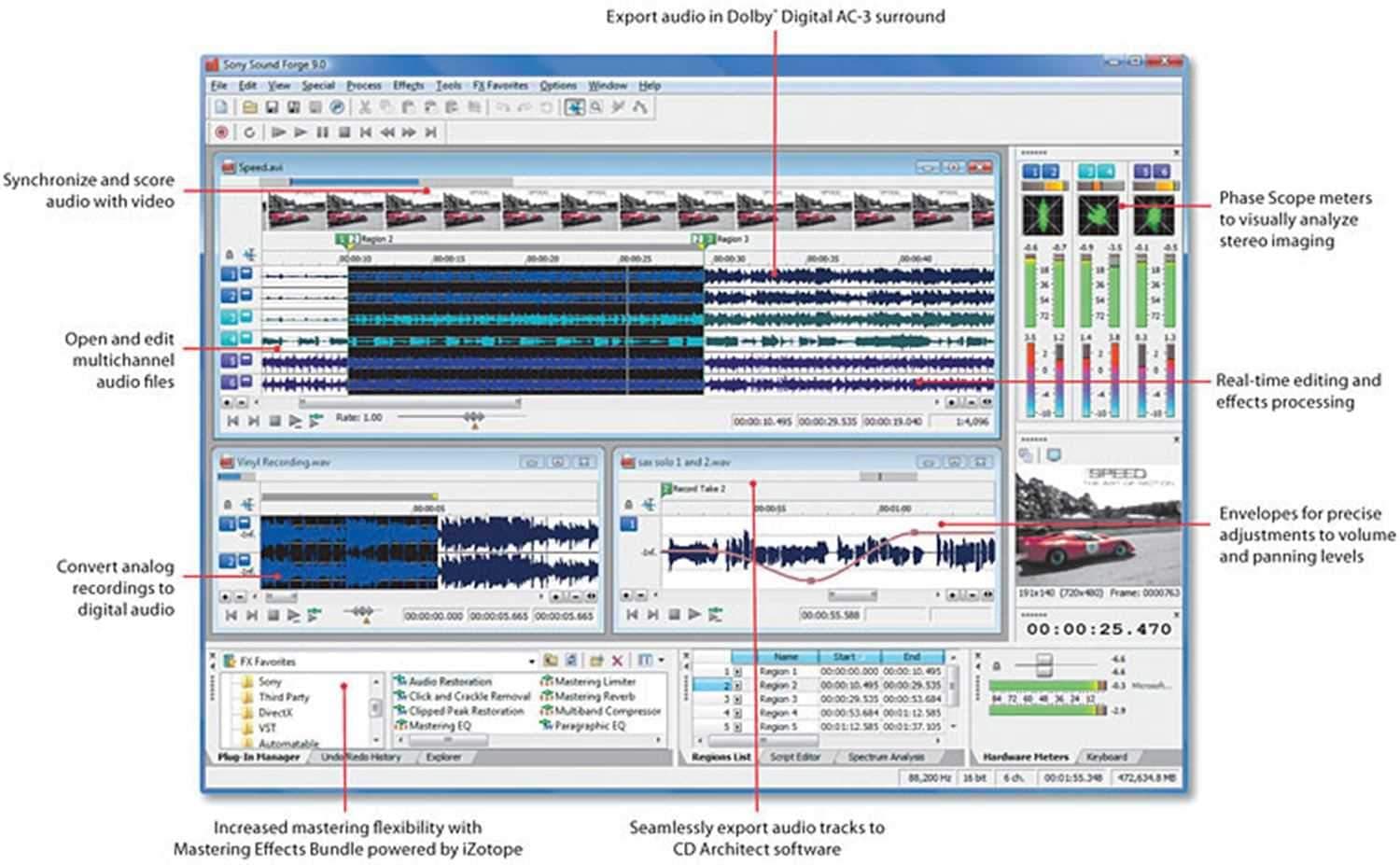 Sony Sound Forge 9 Audio Editing & Mastering DAW - PSSL ProSound and Stage Lighting