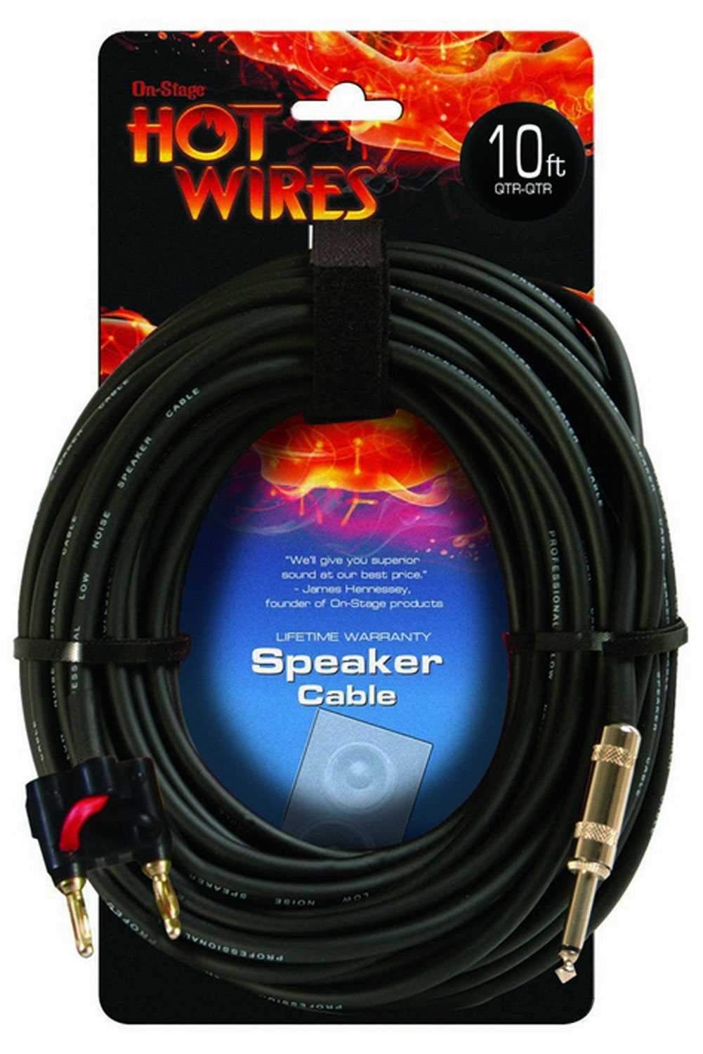 On Stage Speaker Cable 10Ft 1/4 TS To MDP Banana - PSSL ProSound and Stage Lighting