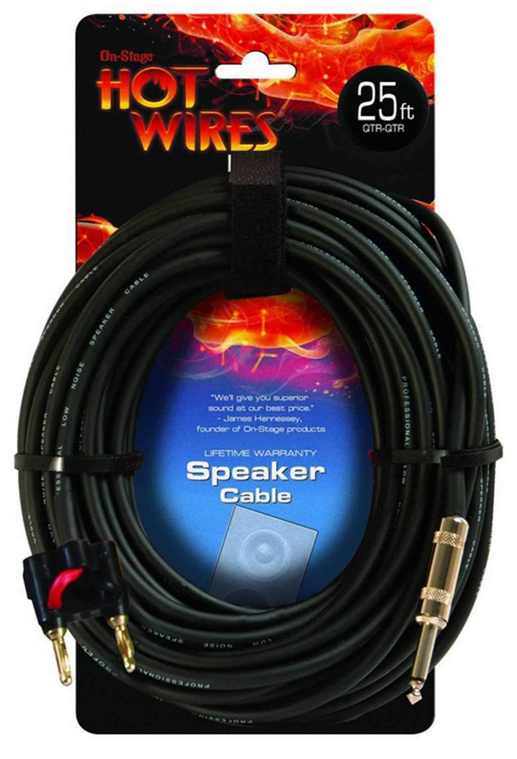 On Stage Speaker Cable 25Ft 1/4 TS To MDP Banana - PSSL ProSound and Stage Lighting