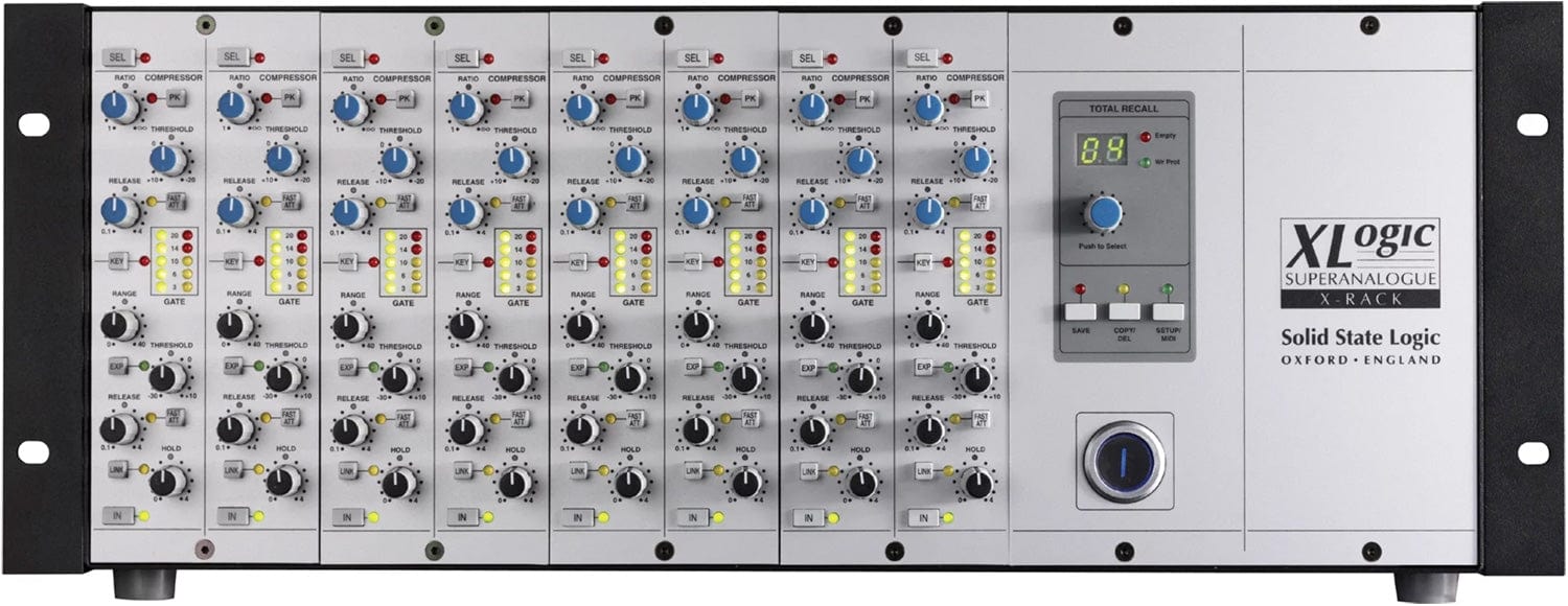 SSL X-Rack Fitted with 8 Dynamics Modules