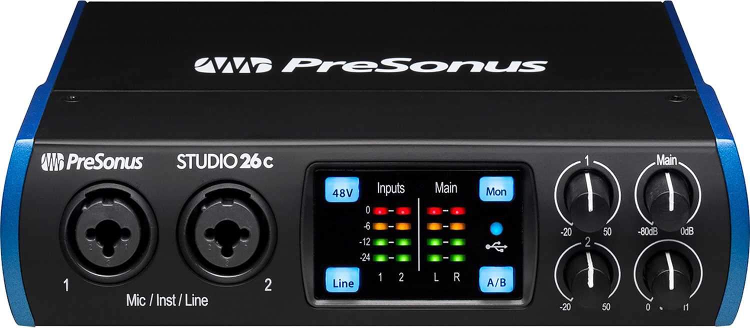 PreSonus Studio 26C 2x4 USB-C Audio Interface - PSSL ProSound and Stage Lighting