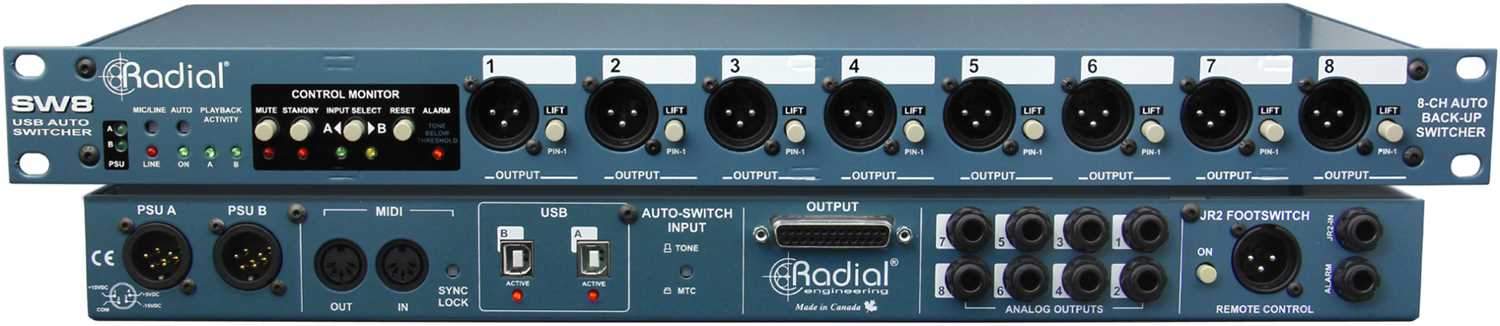 Radial SW8-USB 8-Channel USB Backing Track Auto Switcher – Solotech