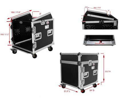 ProX T-10MRLT 10Ux10U Combo Rack Case with Shelf - PSSL ProSound and Stage Lighting