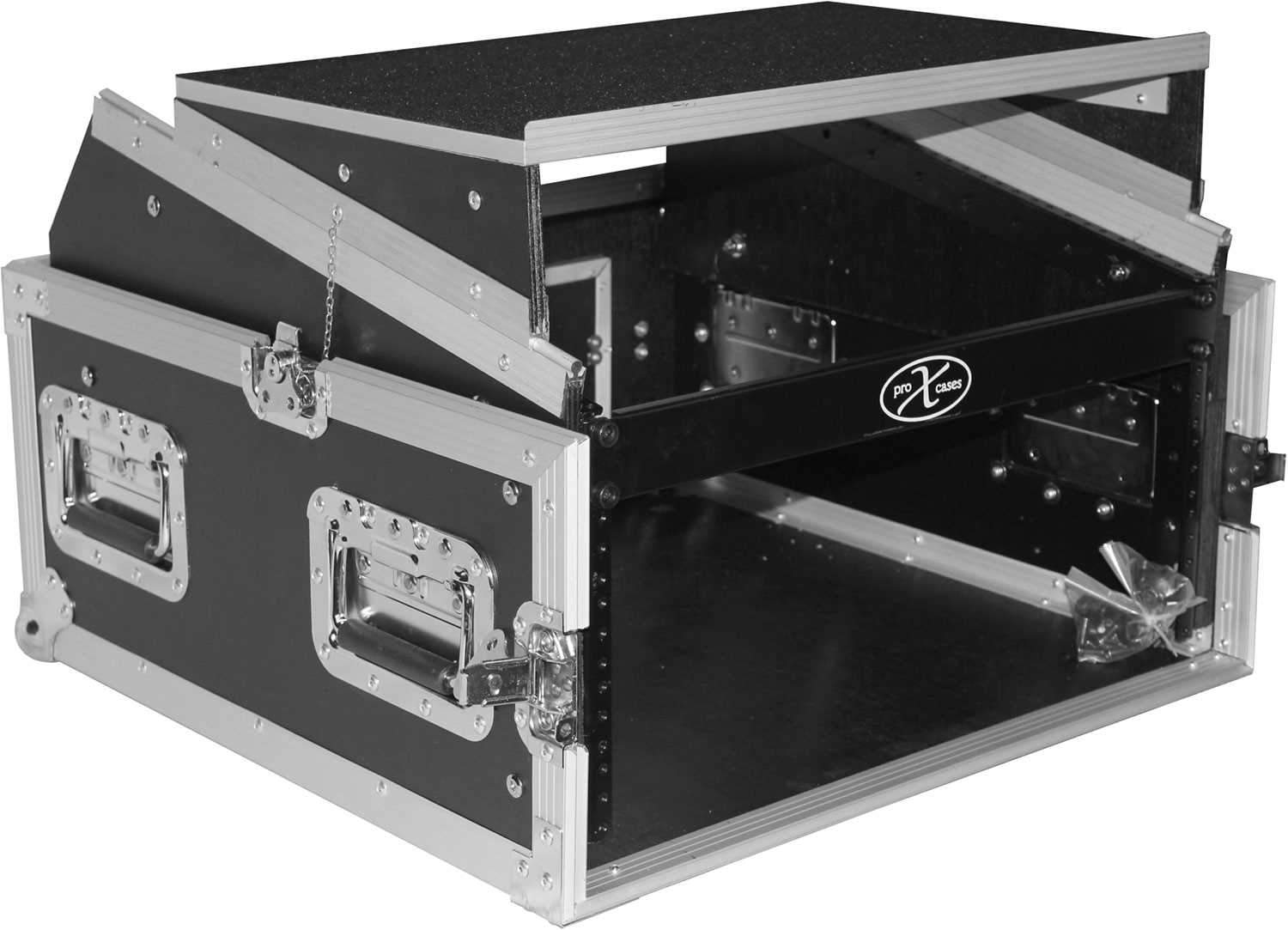 ProX T-4MRLT 4U x 10U Slant Combo Amp Rack Mixer Case - PSSL ProSound and Stage Lighting