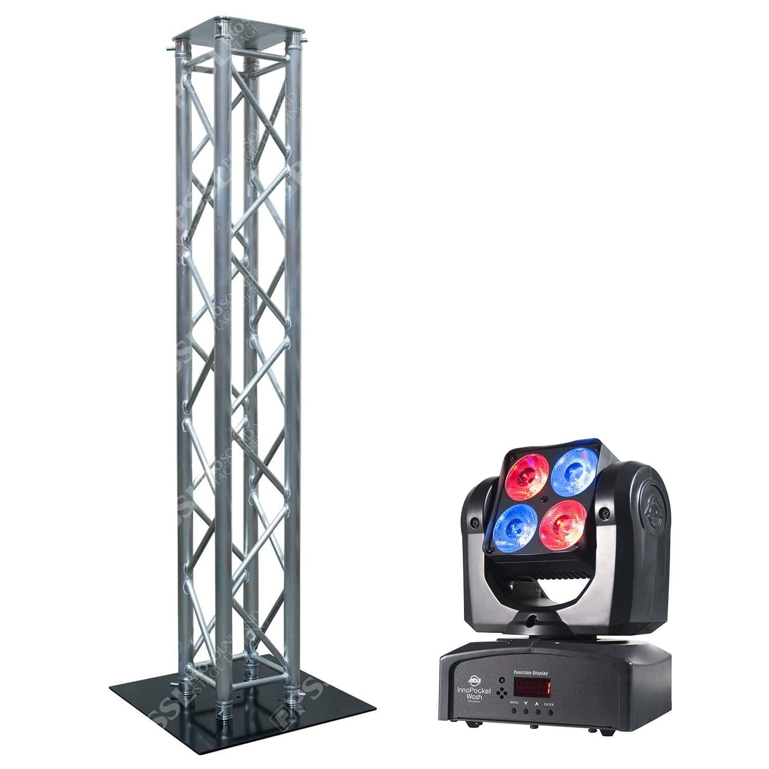 ADJ American DJ Inno Pocket Wash LED Moving Head Light & 6.56 Foot Truss Totem - PSSL ProSound and Stage Lighting