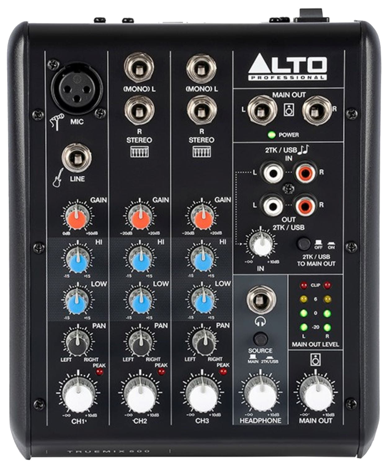 Alto Professional TRUEMIX500XUS 5-Channel Analog Mixer with USB - PSSL ProSound and Stage Lighting