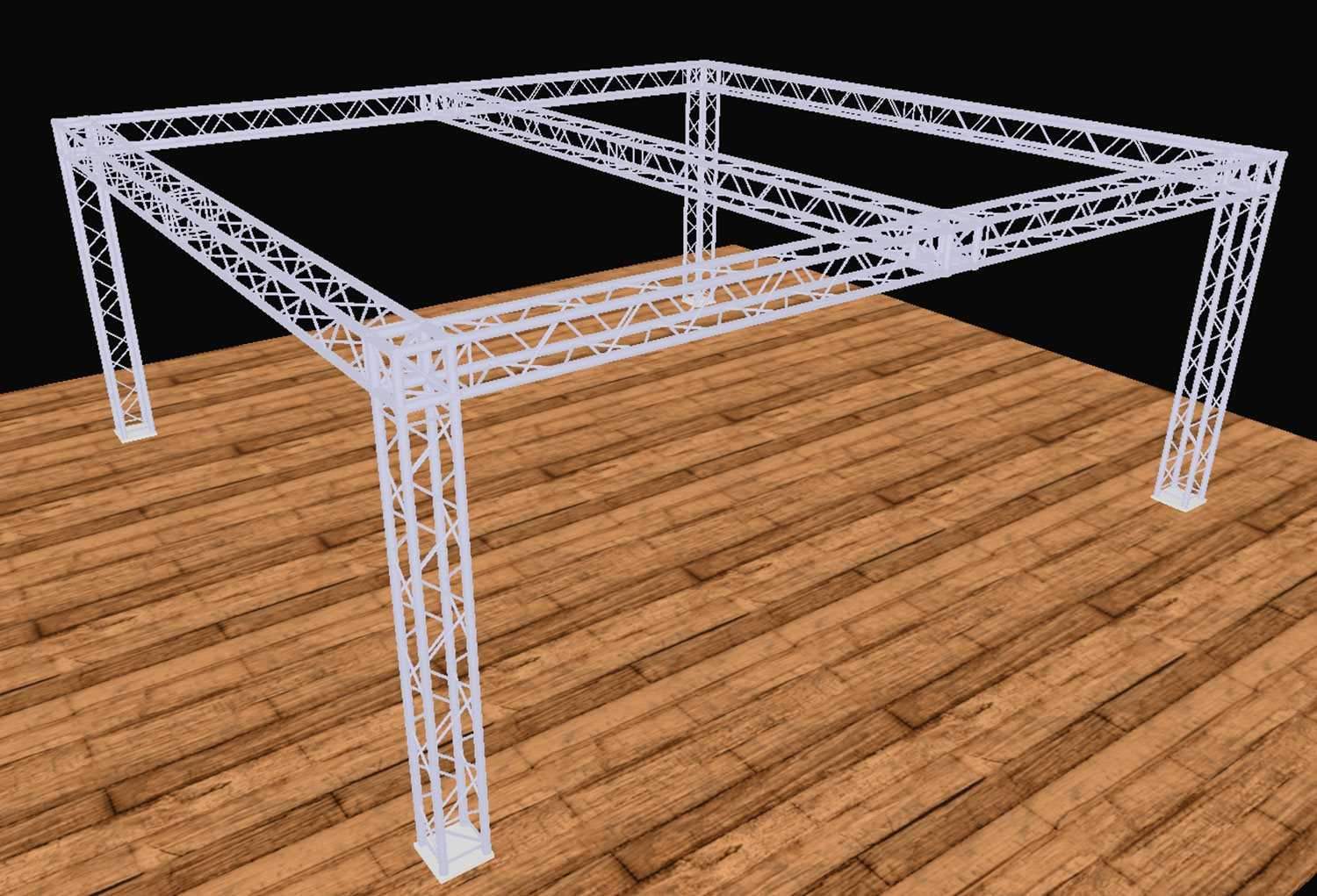 Global Truss 20 Ft x 20 Ft F34 Truss Display Booth with Center Beam - PSSL ProSound and Stage Lighting