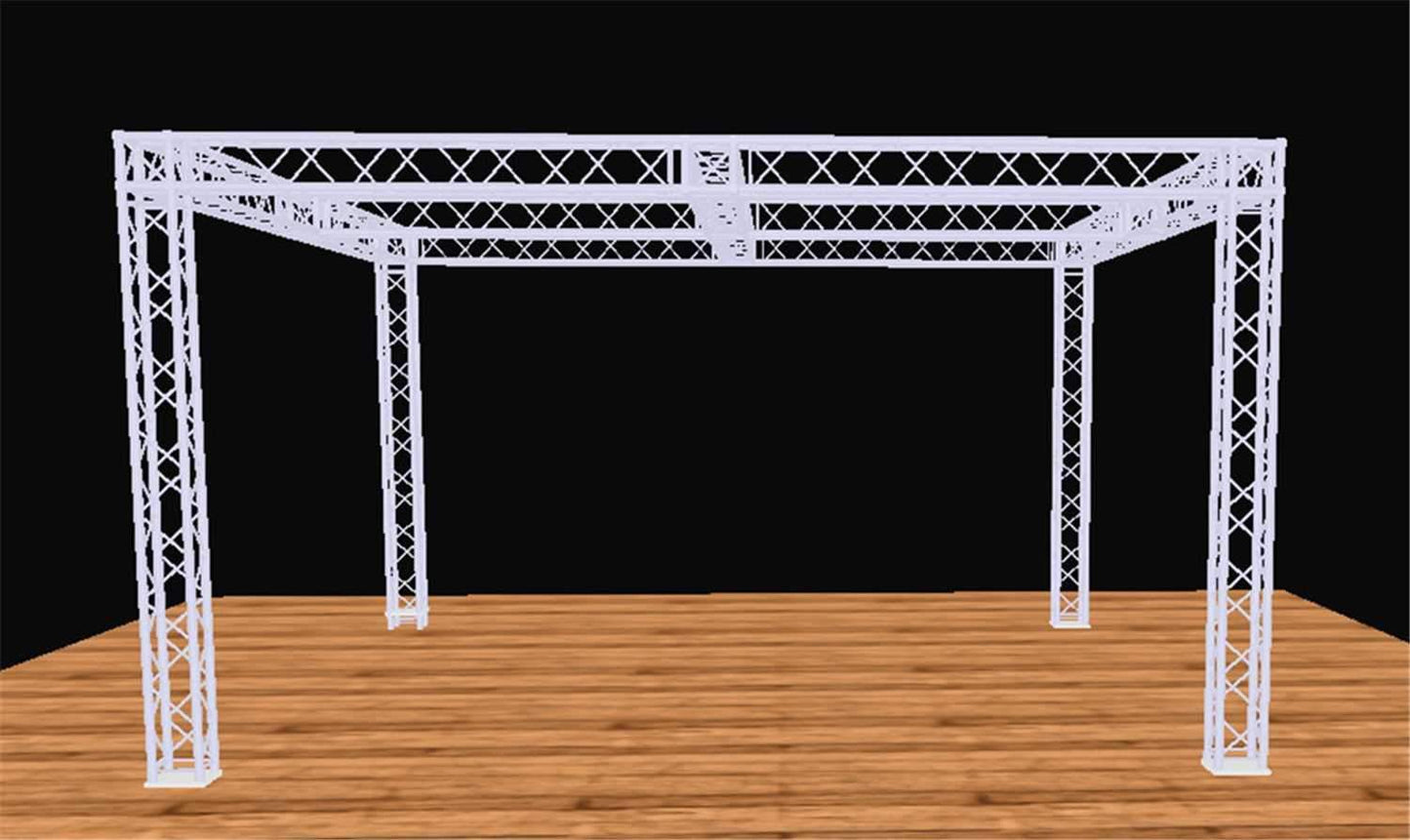 Global Truss 20 Ft x 20 Ft Booth Display Truss System with Cross Beam - PSSL ProSound and Stage Lighting