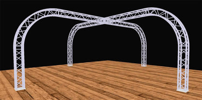 Global Truss 20 Ft x 20 Ft Display Cross Truss Structure with Curved Edges - PSSL ProSound and Stage Lighting