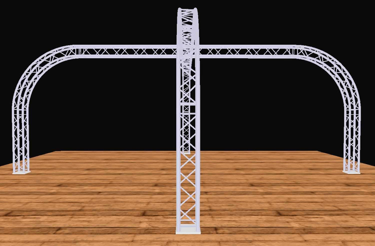 Global Truss 20 Ft x 20 Ft Display Cross Truss Structure with Curved Edges - PSSL ProSound and Stage Lighting