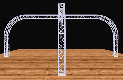 Global Truss 20 Ft x 20 Ft Display Cross Truss Structure with Curved Edges - PSSL ProSound and Stage Lighting