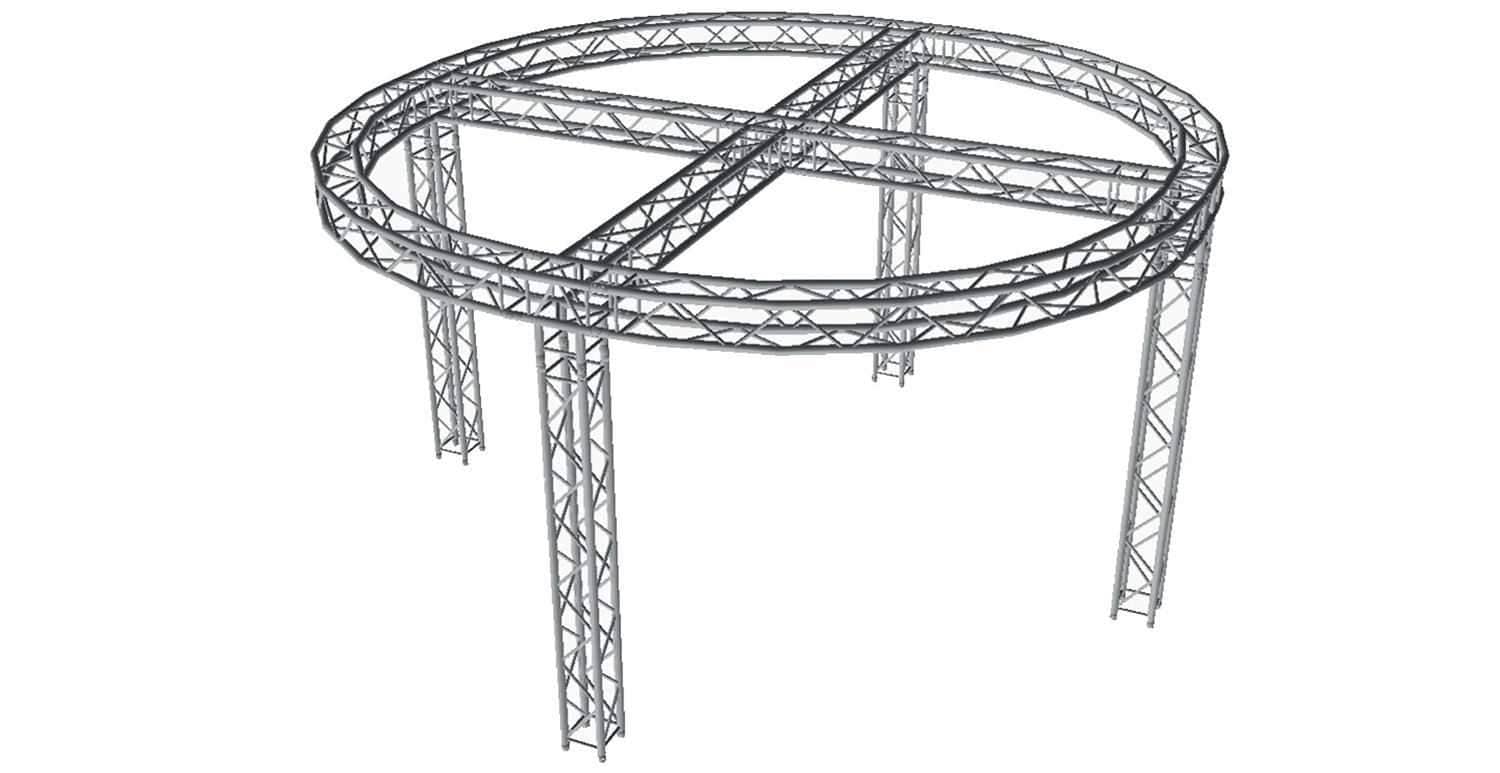 Global Truss 12 Ft x 12 Ft Circle Truss Display System with Cross - PSSL ProSound and Stage Lighting