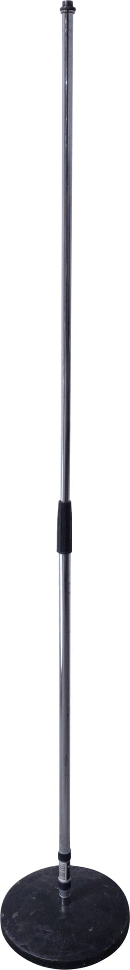 K&M Atlas Straight Silver Microphone Stand with Round-Base - PSSL ProSound and Stage Lighting