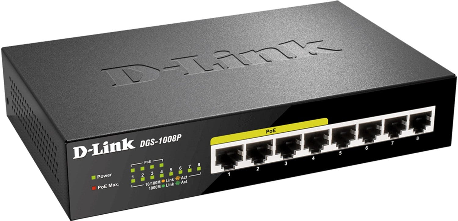 D-Link DGS1008P 8 Port Gigabit Ethernet Switch - PSSL ProSound and Stage Lighting