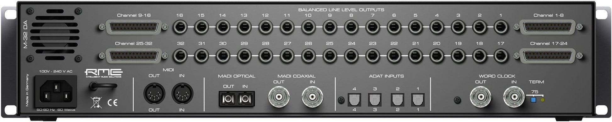 RME M32DA 32-Channel MADI/ADAT to Analog Converter - PSSL ProSound and Stage Lighting