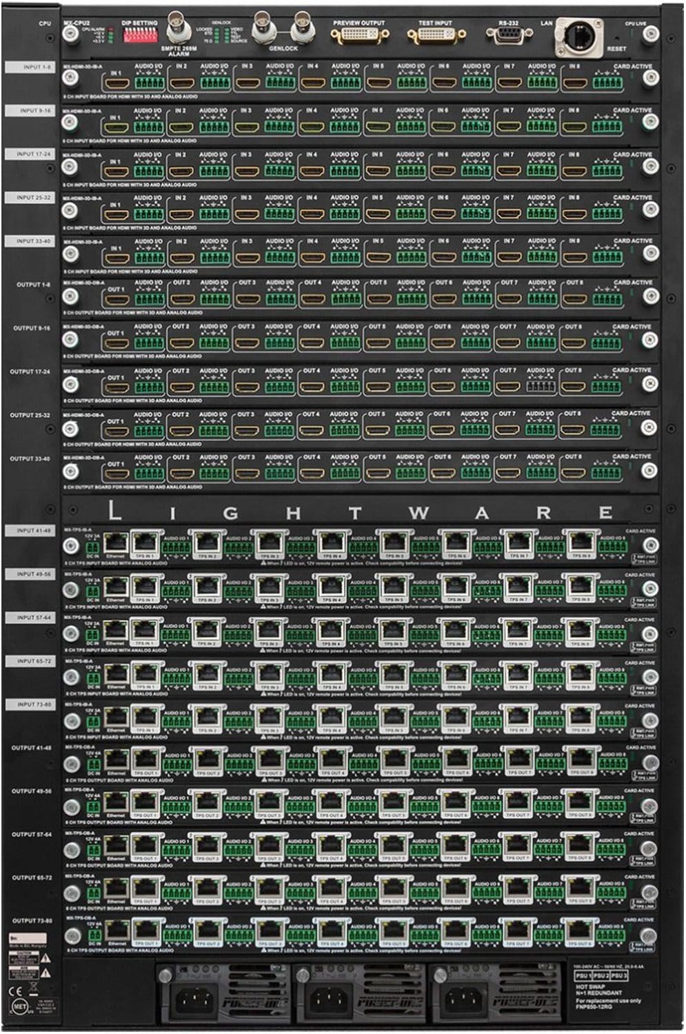 Lightware MXFR80R 80x80 MX Modular Interface Frame - PSSL ProSound and Stage Lighting