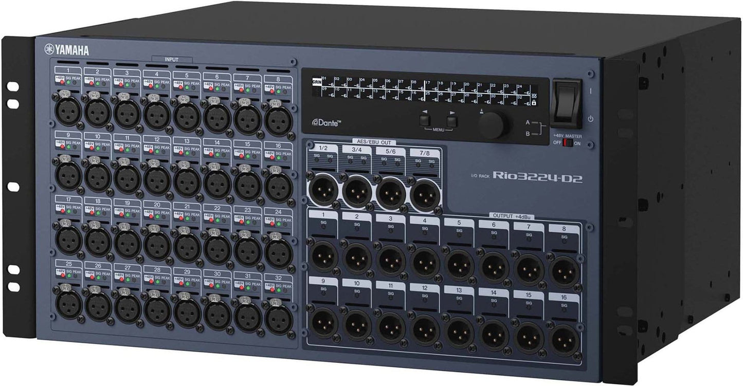 Yamaha Rio3224-D2 2nd Gen 32x24-Ch Dante Stage Box - PSSL ProSound and Stage Lighting