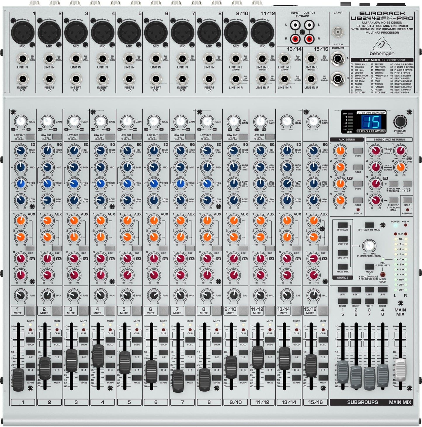 Behringer 24 Channel Mixer With FX Processor - Solotech