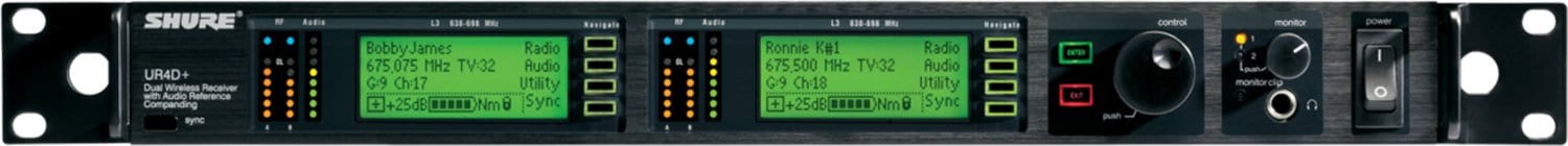 Shure UR4DPLUS L3 2-Ch Receiver UHF 638-698Mhz - PSSL ProSound and Stage Lighting