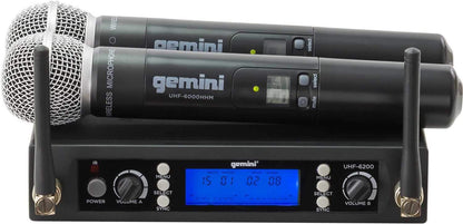 Gemini UHF-6200M UHF Dual Handheld Wireless Mic - PSSL ProSound and Stage Lighting