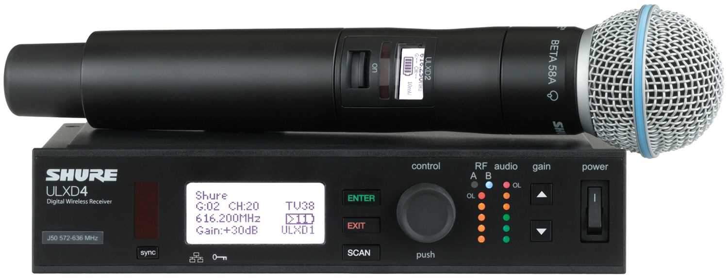 Shure ULXD24B58 Digital Handheld System with Beta 58A - PSSL ProSound and Stage Lighting