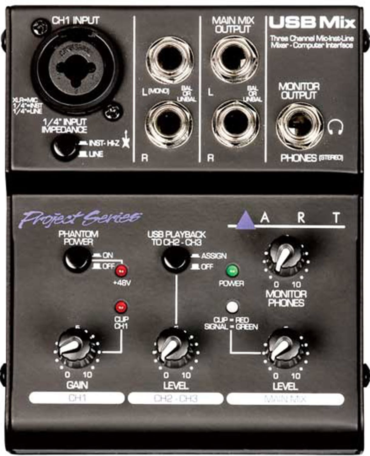 ART USBMix Three Channel Mixer Interface - PSSL ProSound and Stage Lighting