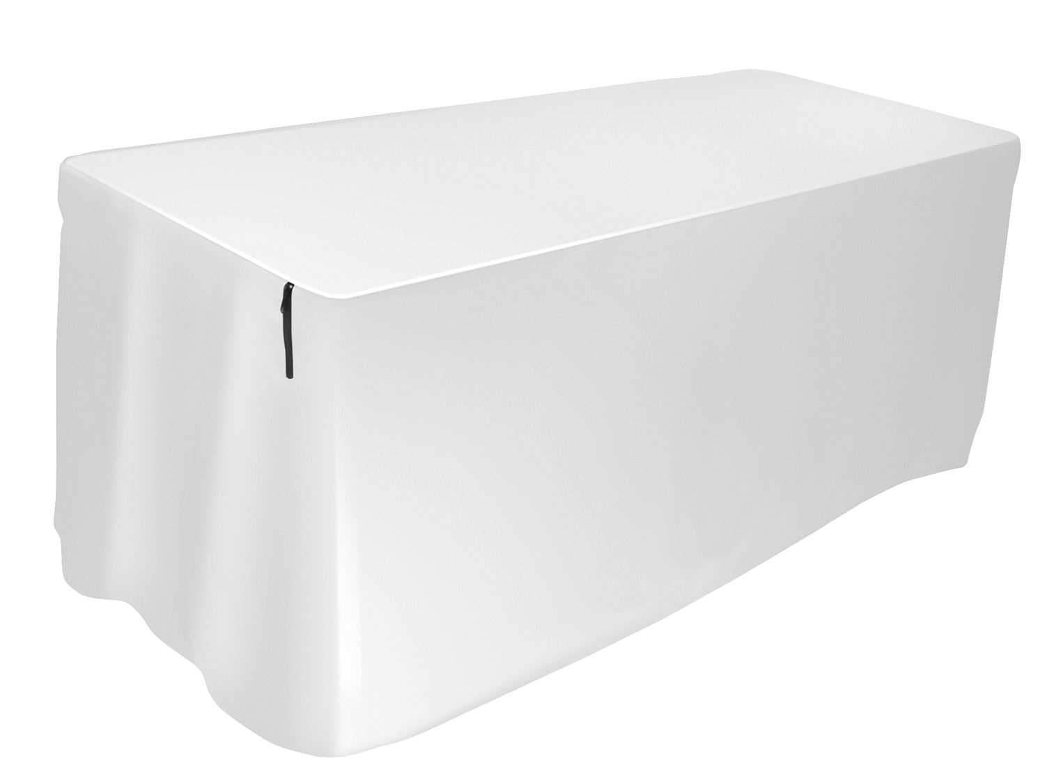 Ultimate USDJ-6TCW 6 Ft DJ/Entertainers Table Cover - White - PSSL ProSound and Stage Lighting