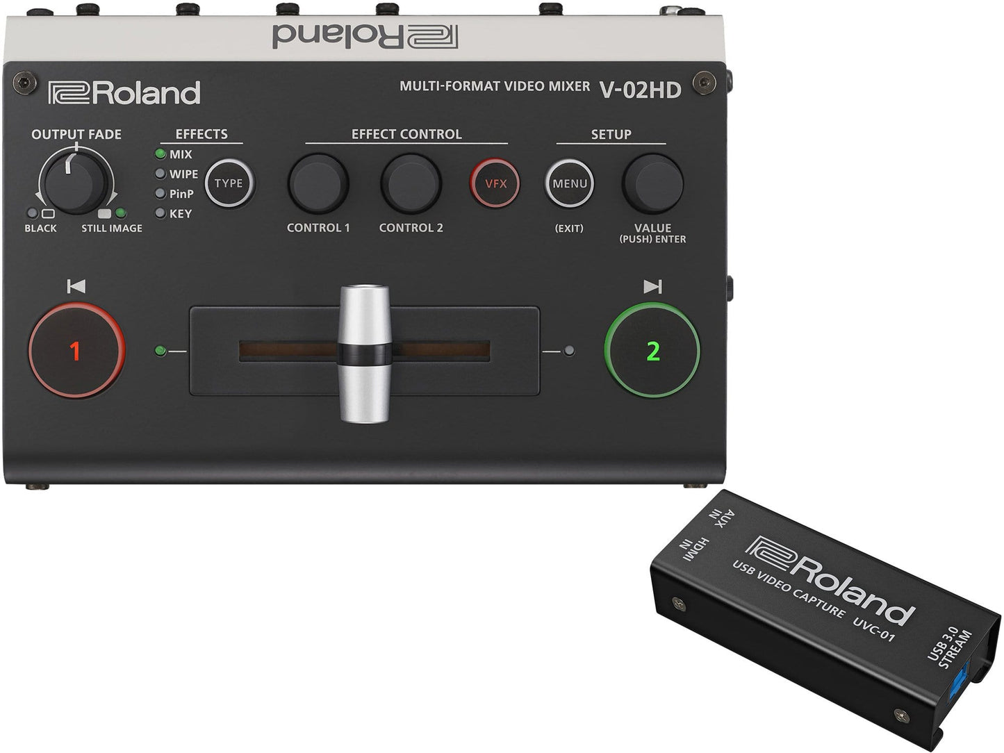 Roland V-02HD STR Micro Switcher Streaming Bundle - ProSound and Stage Lighting