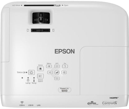 EPSON V11H983020 PowerLite W49 Projector, WXGA, 3800 Lumens - PSSL ProSound and Stage Lighting