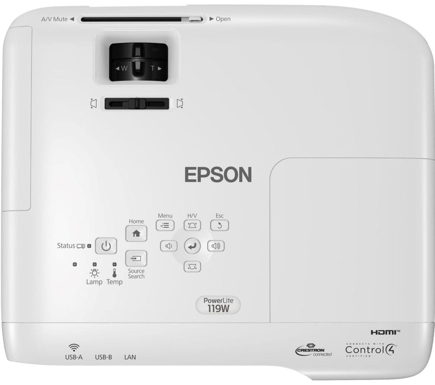 EPSON V11H985020 PowerLite 119W Projector, WXGA, 4000 Lumens - PSSL ProSound and Stage Lighting