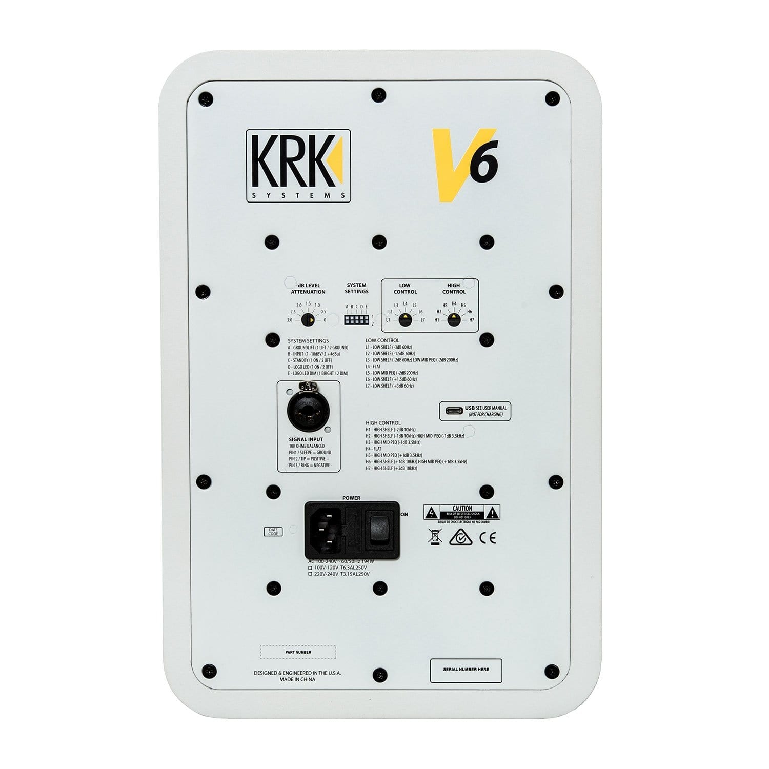 KRK V Series 4 White Noise 6-In Powered Studio Monitor - PSSL ProSound and Stage Lighting