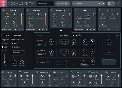 iZotope VocalSynth 2- Vocal Resynthesis and Harmony Generation- Educational Version - PSSL ProSound and Stage Lighting