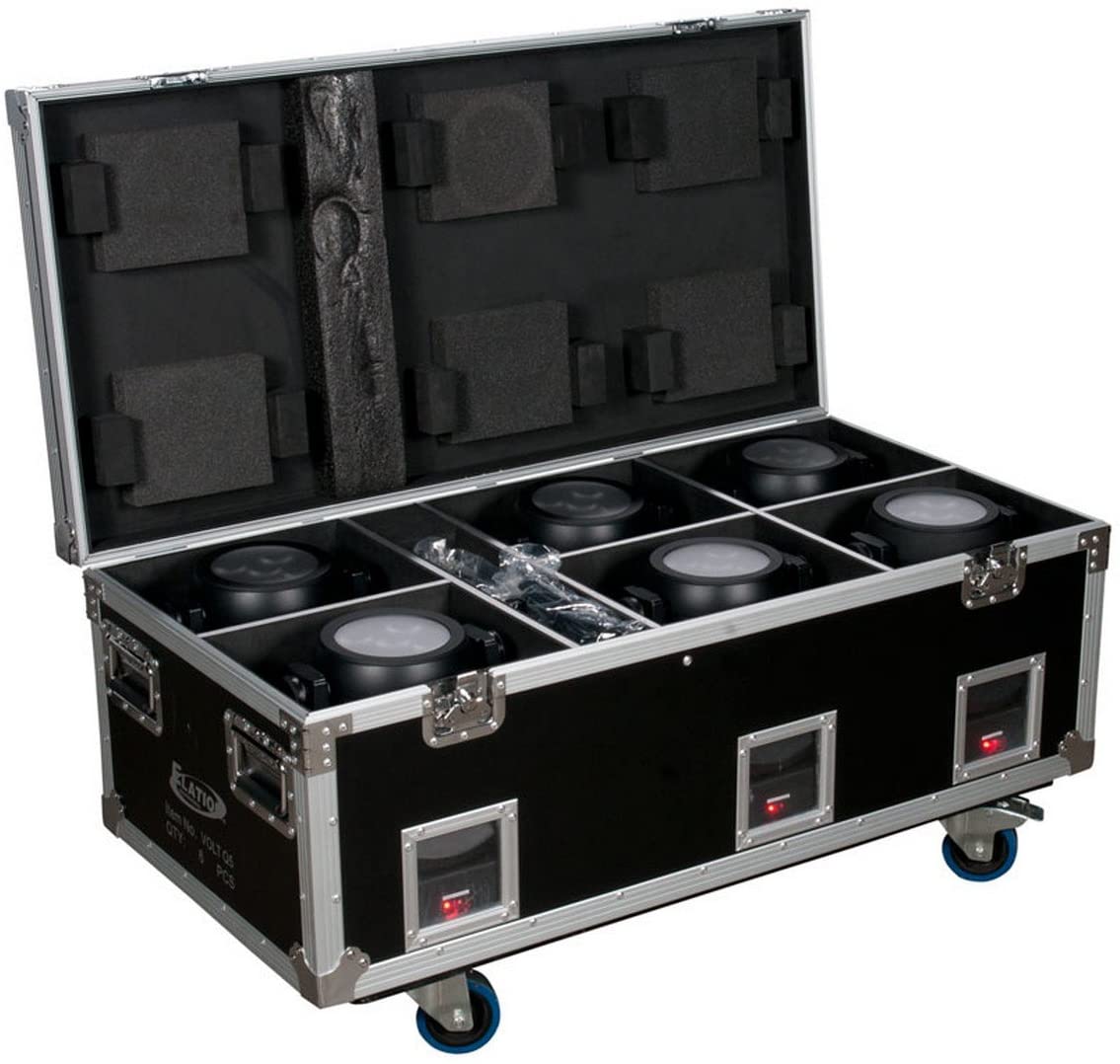 Elation Volt Q3 Battery Operated RGBW Quad LED Fixture 6-Pack w/ Road Case - Solotech