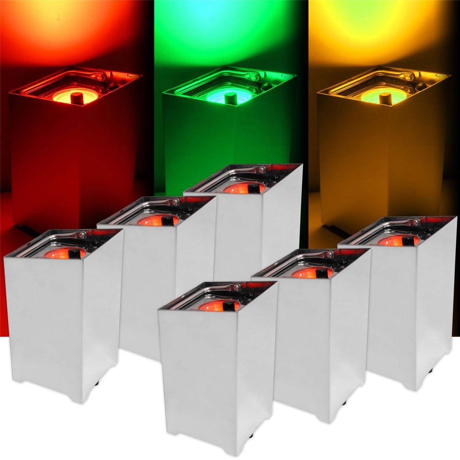 Chauvet WELL Quad-M Battery Powered Uplight 6Pac - PSSL ProSound and Stage Lighting